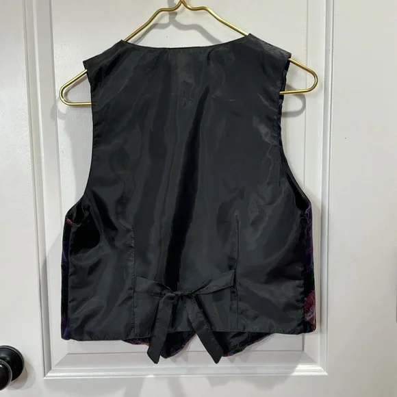 VINTAGE JANTZEN CLASSICS VELVET FLORAL VEST - Picture 4 of 5